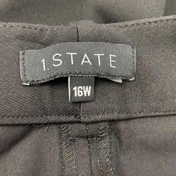 1 State Essentials Black Dress Work Pants Trousers Straight Leg, Women’s Size 16 - Picture 7 of 14